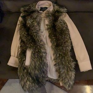 rachel zoe faux fur coat size 4
